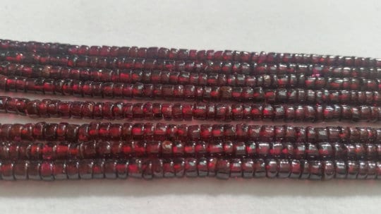 2 strands, Natural Red Garnet Heishi Smooth, 4mm- 5mm , 16 Inch Strand