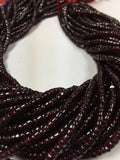 2 strands, Natural Red Garnet Heishi Smooth, 4mm- 5mm , 16 Inch Strand