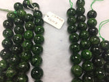 AAAA Quality 1/2 strand 12MM Chrome Diopside Round Beads , Very good quality in 20 Cm Length- Chrome Diopside Beads - Rare Available