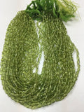 Peridot Drop Beads 3x6mm size - 14 inch length . Peridot Gemstone beads