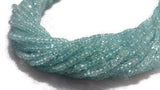 Pack of 5 Strand Aquamarine faceted Rondelles AAA grade, size 3-3.5mm, Length 14" Machine cut