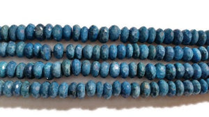 Crysocolla faceted Coating Roundel 9mm, Length 14" Dark Blue Color beads .  Faceted Roundel Beads