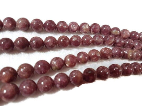 12MM Lepidolite Round beads ,Natural stone length 40cm .Good Quality beads