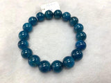 12mm Neon Apatite Round Bracelet, Perfect Round Beads, length 7.5'' stretch bracelet .