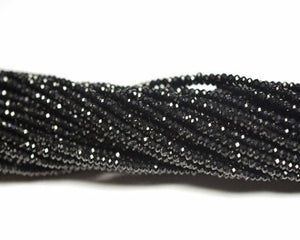 Pack of 10 strands BLACK SPINEL faceted 3mm, Gemstone faceted Beads, Micro faceted