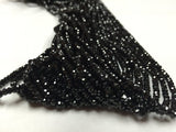 Pack of 10 strands BLACK SPINEL faceted 3mm, Gemstone faceted Beads, Micro faceted