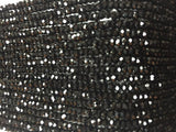 Pack of 10 strands BLACK SPINEL faceted 3mm, Gemstone faceted Beads, Micro faceted