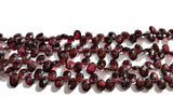 Garnet Faceted Ordinary Cutting Buff Oval Shape Top Drill. Length of strand 15" and Size 5x7MM