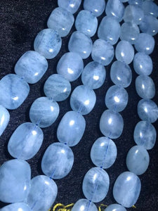 Aquamarine Smooth Nugget, 16x18 mm, Aquamarine Tumble Beads, Blue Aquamarine Top Quality.length 16"