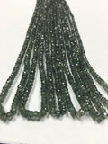 Green Sapphire Faceted Roundel size 2-3MM , Top Quality , 16 Inch Strand , Natural green sapphire gemstone . precious stone beads