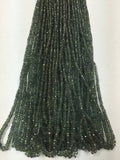 Green Sapphire Faceted Roundel size 2-3MM , Top Quality , 16 Inch Strand , Natural green sapphire gemstone . precious stone beads