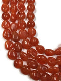 Carnelian Smooth Nuggets, 10x12mm approx, 14 Inch Strand- Carnalian Beads - Carnalian tumble beads- Orange Color Nuggets