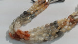 2 Strand Pack , Multy Moonstone Smooth fancy shape beads. Mix color moonstone oval shape, peach+ white+ Grey Moonstone