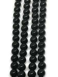 Black Onyx 8M Smooth Round, Round beads, gemstone shape Length 16 Inch-