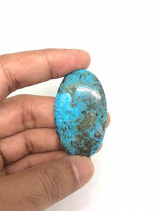 45X27MM Natural Turquoise mines from America . Smooth cabochon , weight 12.7Gm Code 18