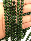 6mm Chrome Diopside Round , AAA Quality - Length 15.5 INCH - Natural Chrome Diopside country of origin Russia - AAAA quality