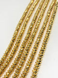 6MM Hematite Faceted Roundel Gold Coating, AAA Quality , hematite beads 16 Inch Length