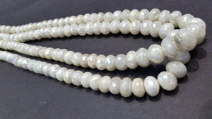 Silverite Faceted Roundel , 8 -10mm Superb Fine Quality . Silverite beads 8 Inch Strand