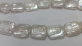 Pearl Rectangle Beads -Natural White Fresh water pearl, Size 17X22MM , Length 16'' Top Quality Pear Necklace.