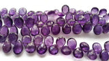 Natural Amethyst Faceted Pear Shape 8" Strand 7x9 MM Approx Size