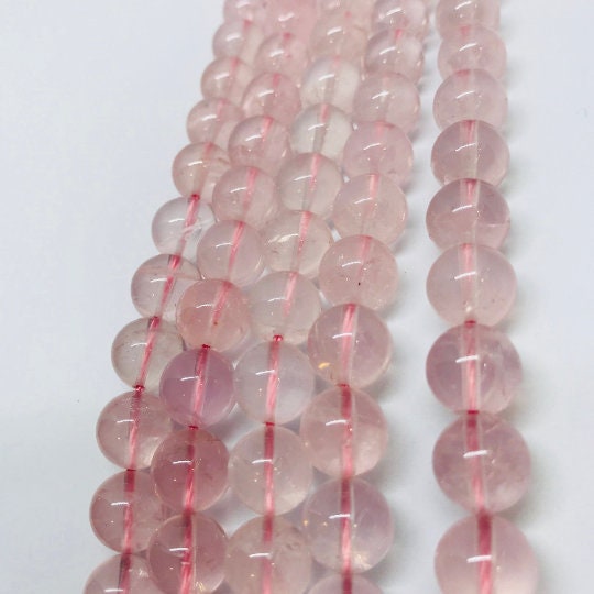 10MM Rose Quartz Round beads, Top Quality perfect round shape - deep Pink rose quartz