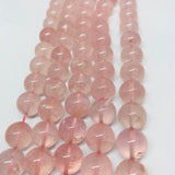 10MM Rose Quartz Round beads, Top Quality perfect round shape - deep Pink rose quartz