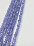 4MM Tanzanite Smooth Roundel , Natural tanzanite , Length 16". Full strand single size , natural Tanzanite