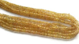 Yellow  Sapphire Faceted Roundel size 2.5-3MM , Top Quality , 16 Inch Strand , Natural Yellow sapphire gemstone . precious stone beads