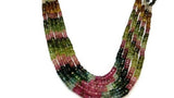 Tourmaline faceted Rondelle 3.5 mm Multi color beads Fine quality 13.5" Strand, Tourmaline Beads