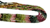 Tourmaline faceted Rondelle 3.5 mm Multi color beads Fine quality 13.5" Strand, Tourmaline Beads