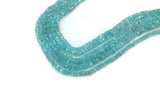 Aquamarine faceted Roundel AA grade, size 3-3.5mm, Length 14" Hand cut faceted