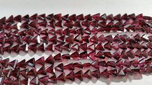 Garnet Faceted Triangle shape- Size 6x6 mm- Length of strand 15" , Garnet Fancy faceted shape