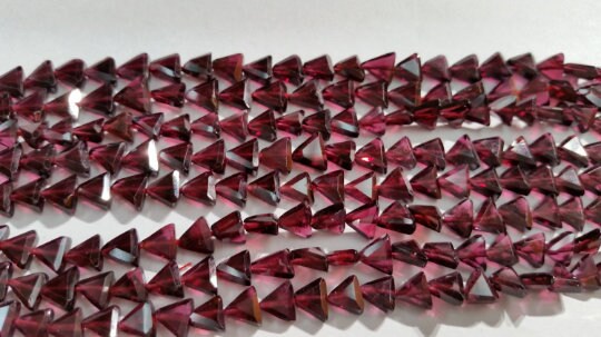 Garnet Faceted Triangle shape- Size 6x6 mm- Length of strand 15