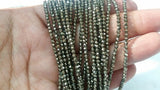 2MM Round China Cut Natural Pyrite Faceted , Natural Super Fine Cutting small size beads , length in 40 Cm