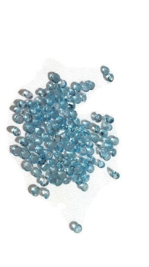 3mm Swiss Blue Topaz faceted Round Cabs, B.T Cabs, Pack of 8 pc . Swiss Blue Topaz cabochon