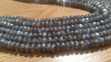 6MM Pack of 2 Strand Labradorite Faceted Roundel Coating length 14" Good Quality faceted beads