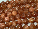 Sunstone Round Beads 12 mm 40 cm Strand, Top Grade Sunstone Round shape- Natural Sunstone Beads- AAAA Quality with Many Flash