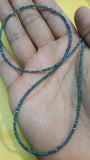 Blue Diamond Faceted, Diamond Beads AAA Quality,Size 2-2.5MM Good Shining , Length 15" and weight 13 carat with gold clasp