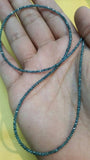 Blue Diamond Faceted, Diamond Beads AAA Quality, Size 2-3mm Good Shining , Length 16" and weight 20 carat with gold clasp