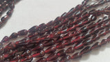 Garnet Drops  6X9 mm size Straight Drill, Length of Strand 16"