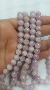 8MM Kunzite Round Beads, AAA Quality Half strand , Length 7.5Inch . Natural Kunzite origin brazil