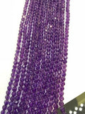 4MM Amethyst Round faceted , Top Quality faceted , Length of strand 16" Micro Faceted beads .