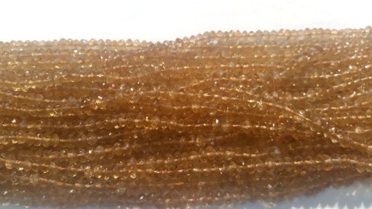 Citrine Faceted Rondelles 4-4.5mm , Length 14