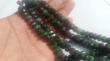 2Strands-9mm Ruby Zoisite faceted Roundel shape, Length 16"x2 , Good quality faceted roundel, Natural Ruby Zoisite.