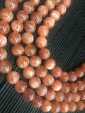 12MM Sunstone Round Beads AAA Quality 15.5" Strand, Top Grade Sunstone Round shape- Natural Sunstone Beads