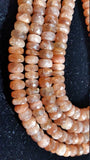 Sunstone faceted Roundel beads 8mm , Length in 14" Good Quality Beads