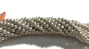 Silver Pyrite Round beads  4mm, Length of strand 14"