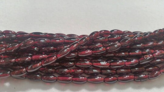 Garnet Rice Beads, 4.5x8mm (Pack Of 5 Strands), 16 Inch Strand,