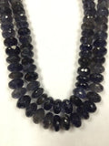 Iolite Faceted Roundel Beads 9 mm, Finest AAA Quality Wholesale Price- Dark Iolite Faceted Rondelle