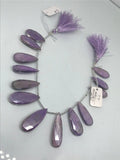 Purple Moonstone Coated faceted Pear Shape - Length 8 Inches , Flat Pear shape 13X27MM , Moonstone coating code #3